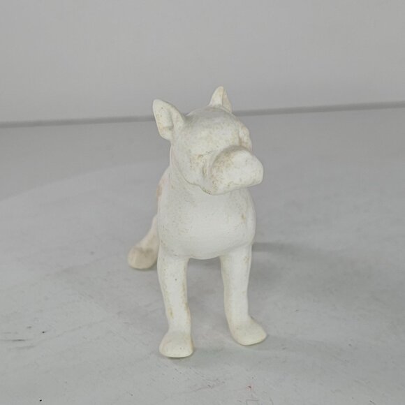 Vintage Goebel Bisque Boxer Dog Figurine Made West Germany White Dog - Picture 2 of 9